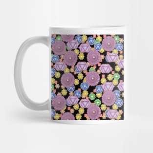 Chakra Pattern Black Background Mug